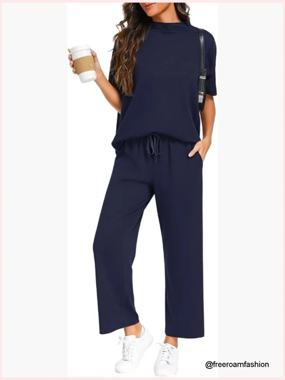 Women's Lounge Set 2 Piece Pullover Top Wide Leg Pants Matching Sets